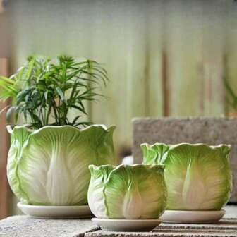 1pc Large Ceramic Planter With Tray, Minimalist Style For Potting Tropical Plants Like Philodendron, Ivy & Succulents