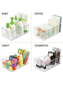 Plastic Pantry Organizers And Storage Bins With Removable Dividers – Perfect Kitchen Organization Or Pantry Storage – Refrigerator Organizer Bins, Cabinet Organizers (1 Pack) - Clear - View 6