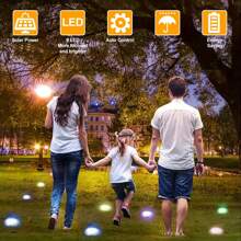 8 luces solares LED para jardín, paquete de 1/4: cambiadores de color, sensor de encendido automático, kit de iluminación impermeable para senderos, regalo de Halloween, Navidad y Acción de Gracias