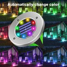 8 luces solares LED para jardín, paquete de 1/4: cambiadores de color, sensor de encendido automático, kit de iluminación impermeable para senderos, regalo de Halloween, Navidad y Acción de Gracias