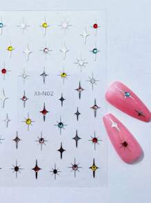 1 Máy Tính 5D Móng Tay Nghệ Thuật Dán Cao Cấp Ranbom Phối Hình Ngôi Sao Bạc Nhiều Màu Sắc Kim Cương Trang Trí Móng Tay Đề Can Phụ Kiện Móng Tay DIY - Nhiều màu - Xem 4