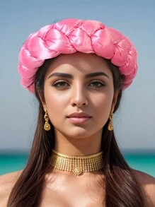 1pc Multicolor Women's Elastic Bonnet, Satin Twisted Candy Color Hair Ties With Retro Style Hair Sleep Cap Sleep Bonnet - Satin Hair Tie - View 1