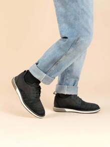Boy's Oxford Comfort Lace-Up Uniform Formal Sneaker Shoes For Kids