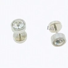 Women Stud Earrings - 銀色 - 查看 2
