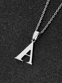 1pc Minimalist Fashion Necklace With 26 Non-Fading Letters, Perfect Gift For Men's Birthdays And Holidays
