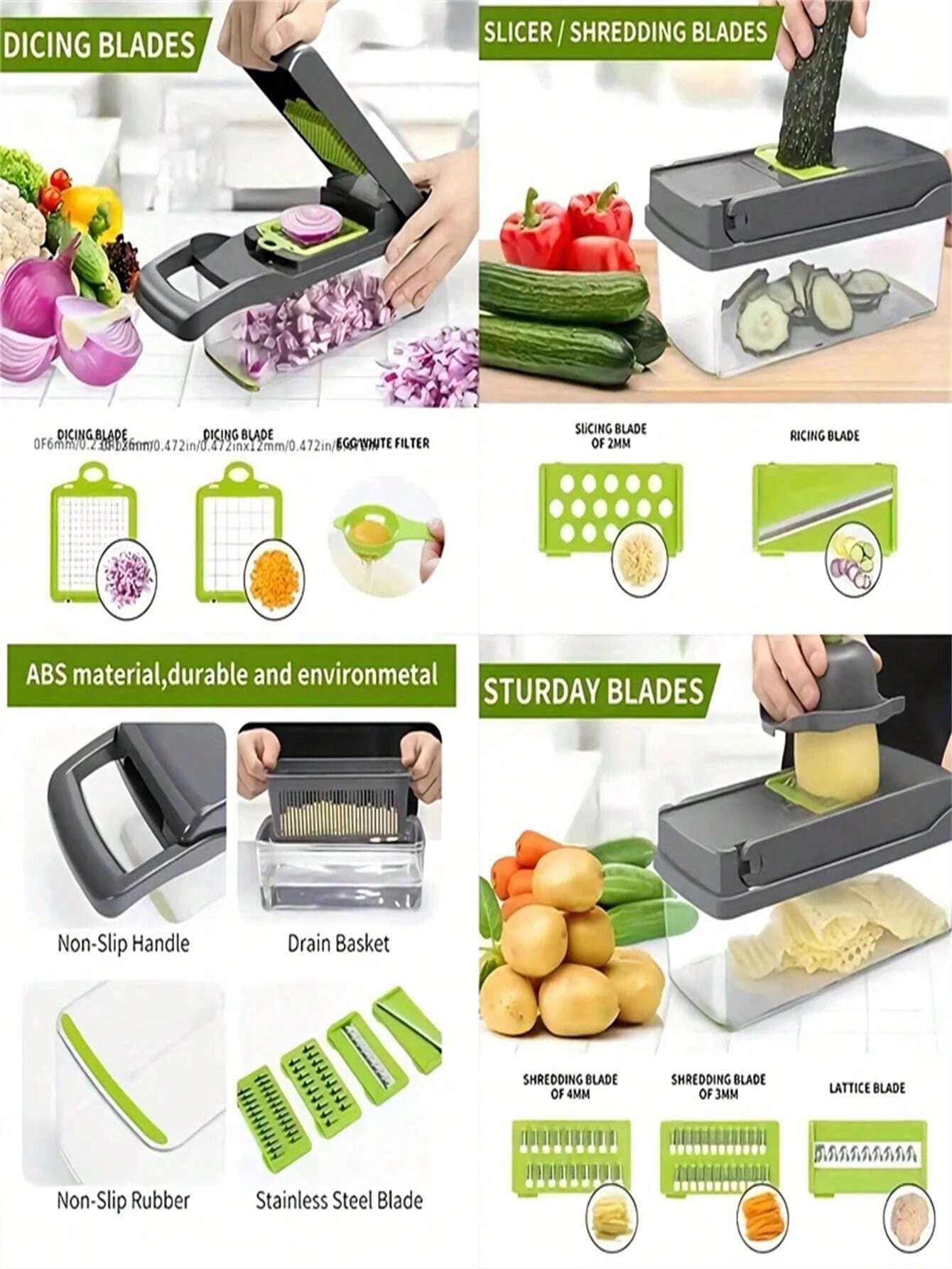 16 In 1/Set Multifunctional Vegetable Chopper Easy Chopping Vegetables