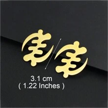 1 Paar 5,2 cm/7,3 cm Afrikanisches Symbol Große Ohrringe Adinkra Gye Nyame Übertreibung Ohrstecker Schmuck