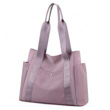 輕量尼龍手提袋，運動肩背包，大容量手提包，適用於旅行和外出 - 粉色 - 查看 3