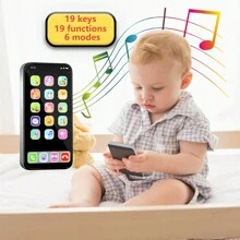 1 件儿童逼真苹果智能手机音乐手机，多模式触摸屏益智玩具，适合男孩和女孩，圣诞节、万圣节、感恩节、生日礼物