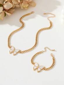 1入復古時尚蝴蝶項鍊和手鐲套裝 - 蝴蝶 - 查看 6