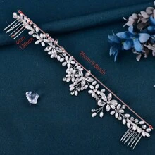 1 szt. Sztuczna perła ślubna opaska na głowę Tiara panny młodej z kryształkami Elegancka
