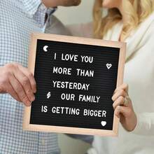 Meching Felt Message Board With Letters, Numbers, And Symbols - Replaceable Message Board With Wooden Frame Wall Hanging Hooks (Blackboard And Wooden Frame) - Black - View 4