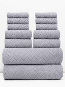 12pcs/Set (6pcs Washcloths + 4pcs Towels + 2pcs Bath Towels) Printed Coral Fleece Home Use Kit, Lightweight, Quick-Drying, Anti-Pilling, Soft To The Touch