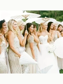 1 件复古白色创意空白纸质遮阳伞，适合女士、婚礼 - 4 种尺寸可选，纸质遮阳伞打开时直径大小