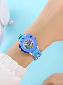 Popular Children's Cute Cartoon Dinosaur Pattern Quartz Wristwatch For Boys And Girls - Baby Blue - View 4