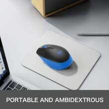 Logitech M190無線滑鼠，全尺寸雙手弧形設計，18個月電池續航與省電模式，精確的游標控制和滾動，寬廣的滾輪，拇指握把 - 藍色 - 查看 3