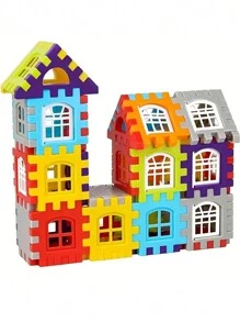 100 piezas Bloques de construcción de casas, tamaño grande, bloques de construcción cuadrados creativos, bloques de construcción básicos, juguetes educativos de ensamblaje DIY, regalos de cumpleaños, decoración de habitaciones, bloques de colores - Multicolor - Ver 7