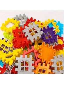 100 piezas Bloques de construcción de casas, tamaño grande, bloques de construcción cuadrados creativos, bloques de construcción básicos, juguetes educativos de ensamblaje DIY, regalos de cumpleaños, decoración de habitaciones, bloques de colores - Multicolor - Ver 5