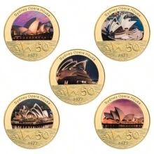1 Set Sydney Opera House Gold Foil Commemorative Coins With Gift Box Famous Australian Architecture Challenge Coin Souvenirs Gifts For Collection - Multicolor - View 4