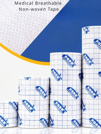 1 rolo de fita 5M/10M, curativo não tecido, adesivo respirável, curativo protetor, tecido macio, adesivo, curativo antibacteriano, curativo de fixação, bandagem, não tecido, respirável, fita de fixação, decoração para casa, para cozinha, quarto, casa, escritório, escola