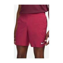 Nike Court Dri-FIT Slam 网球短裤 - 高貴紅/餘輝輝光/白色 - 查看 4