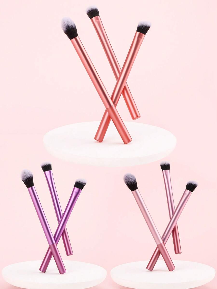 3pcs Makeup Brush Set Including Highlight Brush, Eyeshadow Brush & Concealer Brush, Tools In Gift Box,Brush Set,Makeup Brush Kit,Make Up Brush Set,Make Up Set Complete,Makeup Brush Set,Complete Makeup Kit,Brush Kit,Brushes Makeup Set,Makeup Gift Set,Set - Multicolor - View 1