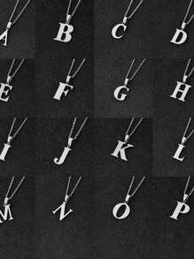 1pc Minimalist Fashion Necklace With 26 Non-Fading Letters, Perfect Gift For Men's Birthdays And Holidays