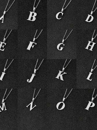 1pc Minimalist Fashion Necklace With 26 Non-Fading Letters, Perfect Gift For Men's Birthdays And Holidays