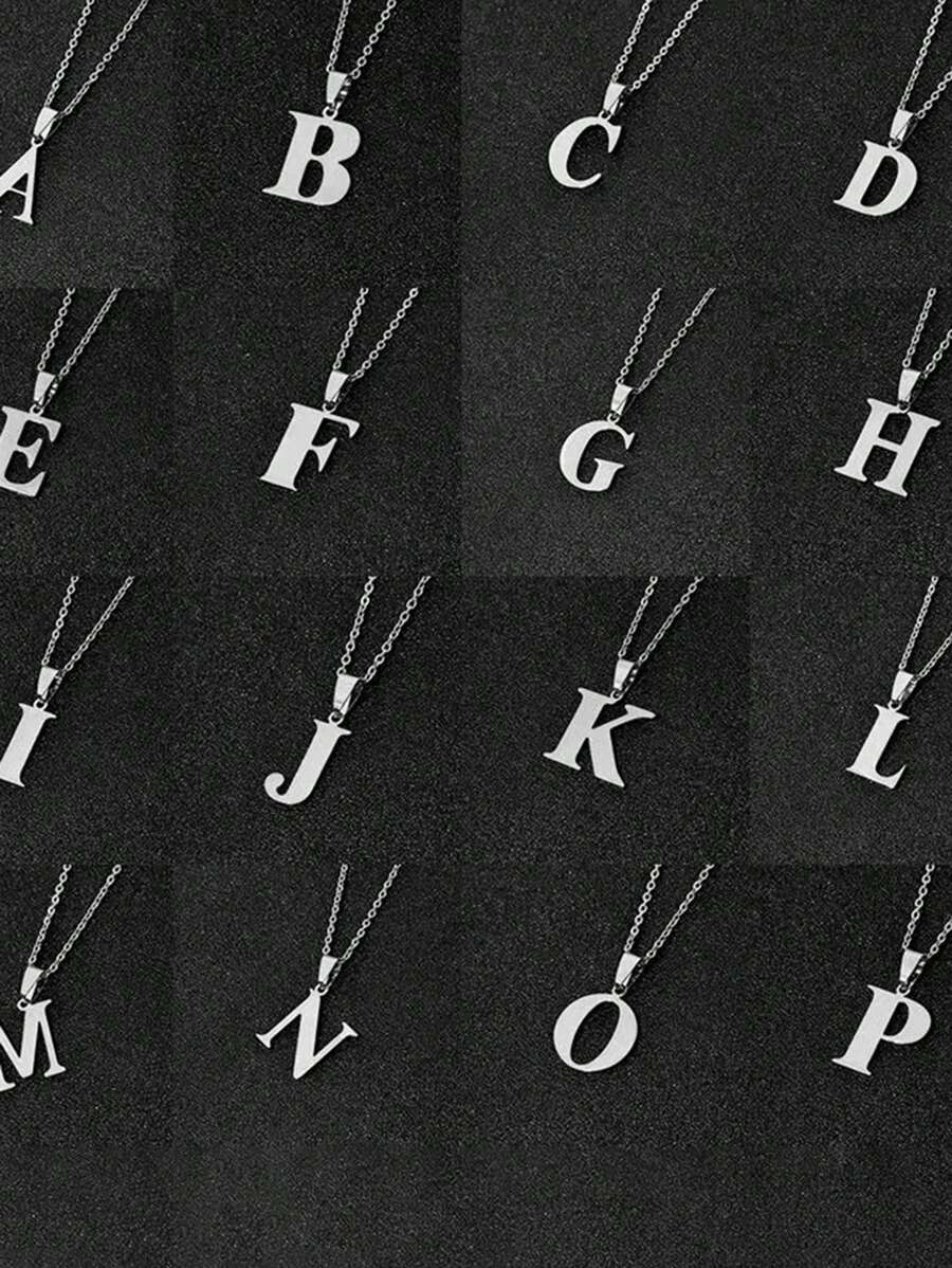 1pc Minimalist Fashion Necklace With 26 Non-Fading Letters, Perfect Gift For Men's Birthdays And Holidays