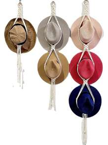 1 pièce/1 set Porte-chapeau en bois macramé, étagère murale tissée pour ranger les chapeaux, organisateur de chapeau fait main, étagère suspendue pour casquettes de cowboy, pour dortoir, étude, derrière la porte, rangement de casquettes de baseball, support à chapeaux bohème pour la maison, chambre à coucher, salle de bain, salon, bureau, décoration de maison, cadeau pour la Saint-Valentin, la Fête des Mères, Pâques, la Fête des Enseignants, le Nouvel An, la remise des diplômes, le printemps, l'été, les festivals, révélation du sexe, anniversaires, mariages, fêtes, le cadeau parfait pour les collègues, les amis et la famille, la rentrée scolaire