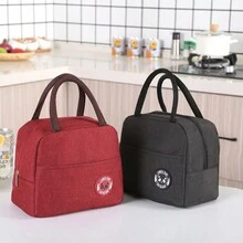 1 件便携式午餐盒袋、卡通小食品袋、户外餐袋保温袋厚铝箔野餐袋可重复使用保温午餐手提袋 - 防漏保温袋，适用于旅行、工作、学校和野餐 - 黑色 - 查看 3