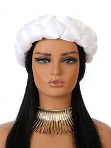1pc Multicolor Women's Elastic Bonnet, Satin Twisted Candy Color Hair Ties With Retro Style Hair Sleep Cap Sleep Bonnet - Satin Hair Tie - View 7