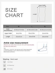 JINGBA SUPPORT 1pc Compression Ankle Joint Support Sleeve With Adjustable Strap, Suitable For Track And Field, Basketball Sports - Black - View 3