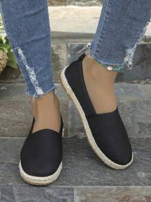 Women's Fashion Round Toe Slip-On Casual Flat Rope Shoes, New Design