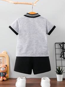 Baby Jungen 2 Teile/Set Sommer bestehend aus Polo-Shirt mit Stickerei und Shorts Gentleman Outfits, lässige Kleidung