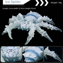 逼真昆蟲、蜘蛛動物模型，白色冰蜘蛛室內裝飾昆蟲裝飾品，媽媽送孩子的收藏禮物，冰雪蜘蛛塑膠3D雕塑玩具陪伴孩子成長 - 白色 - 查看 2