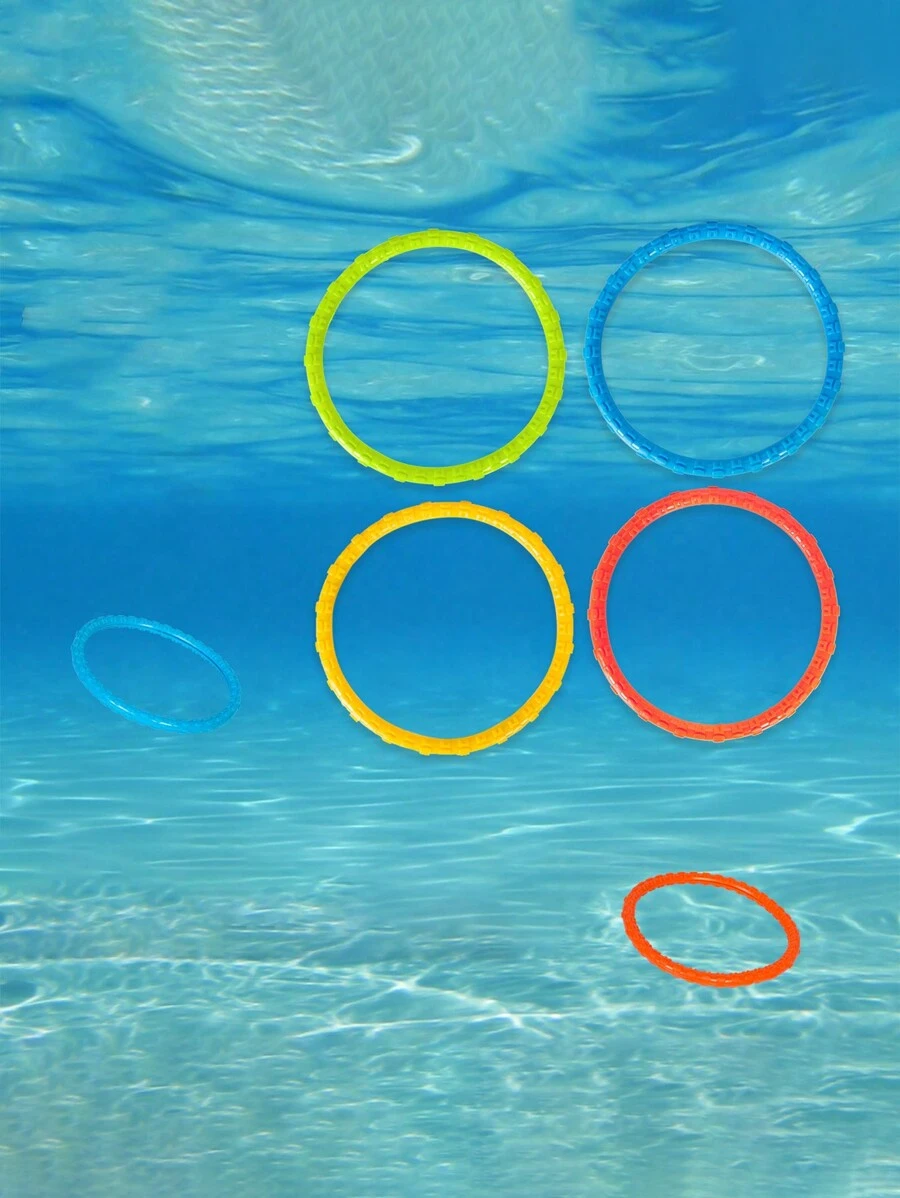 4pcs-Dive Rings Pool, Multi-Colored Diving Rings,Underwater Training Pool Diving Rings, Swimming Pool Dive Ring Toy For Gifts Summer Swim Water Fun Pool Games - Multicolor - View 1