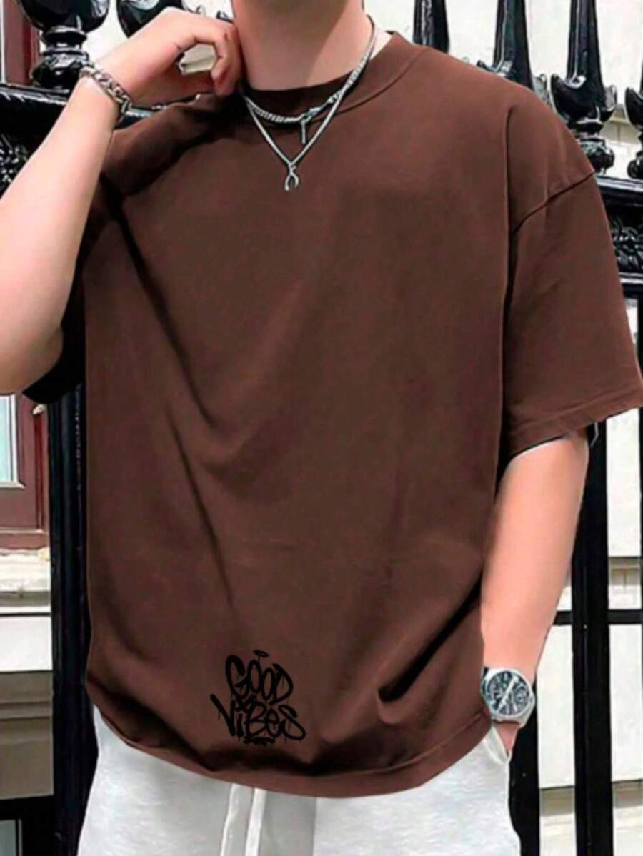 Men T-Shirts - 鏽棕色 - 查看 1