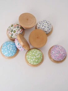 1 pieza Bolsa de agujas de almacenamiento de tela para herramientas de costura, hecha a mano con base de madera y cojín de alfileres, estilo japonés para almacenamiento de agujas
