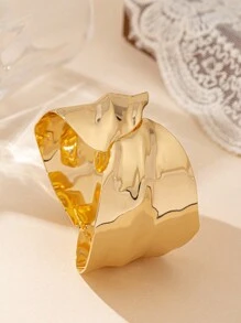 1 pieza de pulsera con forma de cara chapada en oro de moda europea y americana adecuada para uso diario de mujeres - Amarillo Oro - Ver 5