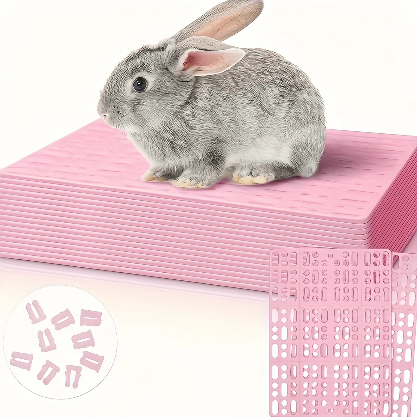 [Bunnies Comfort] 6pcs Rabbit Floor Mats, Plastic Rabbit Cage Mat