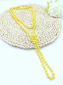 1pc 1.5m Long Crystal Beads Knotted Multi-Layer Simple Daily Wear Necklace For Women