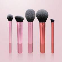 Real Techniques Bộ cọ trang điểm khuôn mặt hàng ngày, Phiên bản nâng cao, lông sợi, cọ phấn mắt và cọ chi tiết pha trộn  - Màu tím - Xem 8