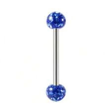 1pc Fashionable And Exquisite Tongue Ring, Soft Ceramic Clay With Rhinestone Studded Round Diamond Ball, Suitable For Women's Daily Wear