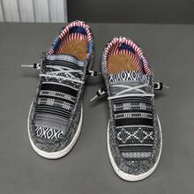 Men's New Fashionable And Breathable Lightweight Loafers - Black and White - View 2