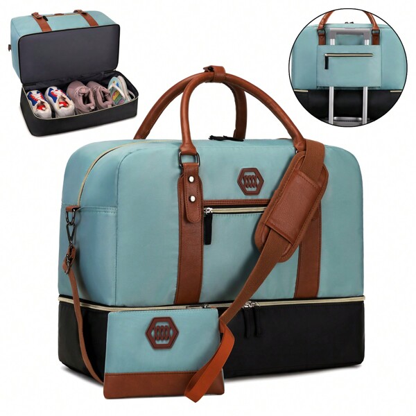 Bolsa de Fim de Semana Feminina, Bolsa de Viagem, Bolsa de Bagagem com Caixa de Sapato, Bolsa de Ginástica de Viagem Feminina, Bolsa de Praia para Viagem de Verão, Essenciais para Férias, Acessórios de Verão para Viagem, Organizador de Viagem, Bolsa de Hospital, Acessórios de Viagem para Acampamento, Bolsa Escolar, Acessórios Escolares, Material Escolar