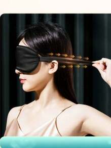 1入組男女兩用雙面仿真絲眼罩，防光睡眠眼罩，冷熱敷眼罩，冰敷睡眠眼罩 - 彩色 - 查看 8