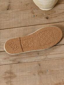 Feminino tamanho 43 respirável tecido bordado slip-on confortável antiderrapante, sem odor casual corda tecido sola casa, sapatos para atividades ao ar livre e férias, primavera/verão/todas as estações