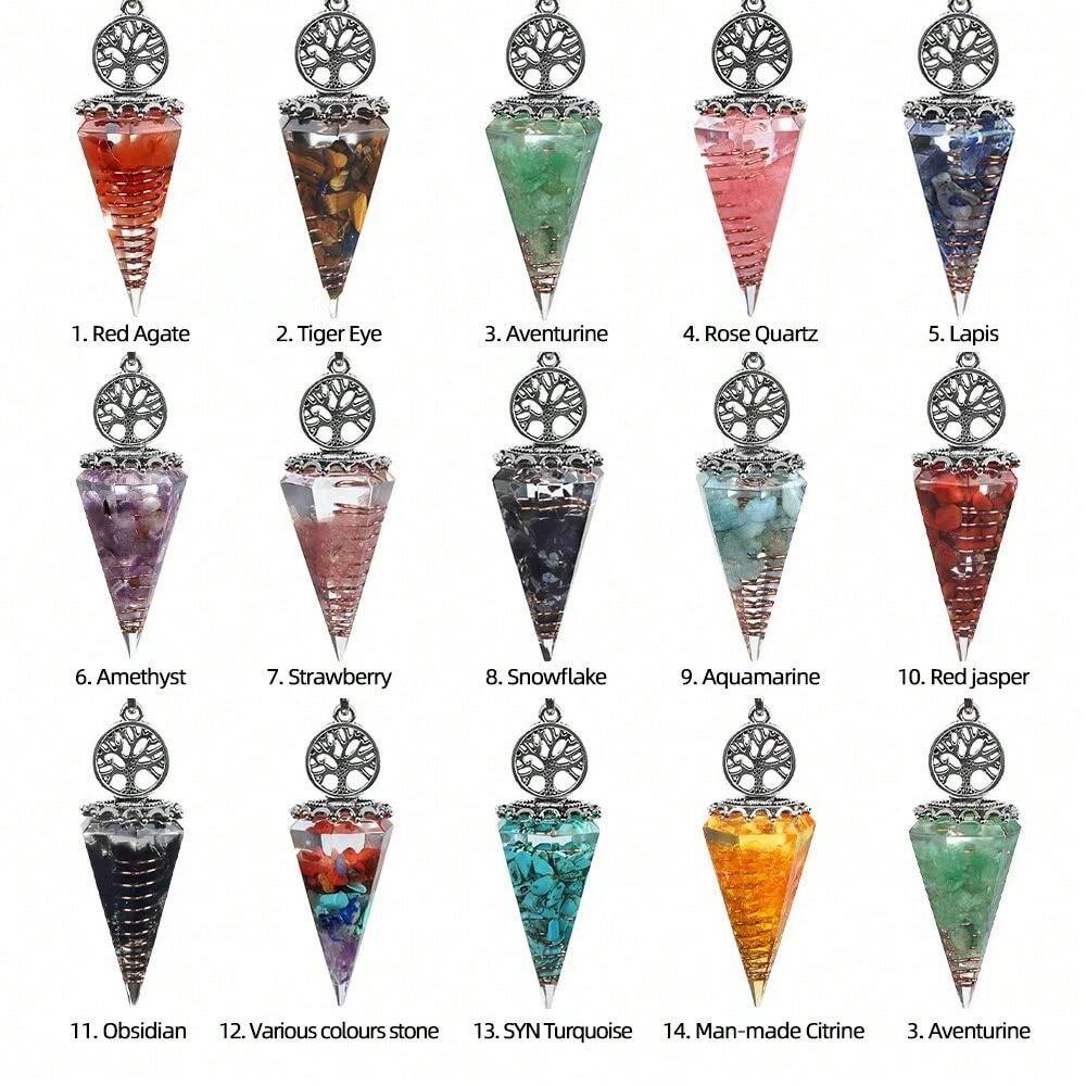 European And American StyleDecorative Resin Tree Of Life Chakra Stone