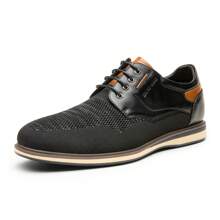 Men's Lace Up Casual Dress Shoes For Men Breathable - Black - View 3